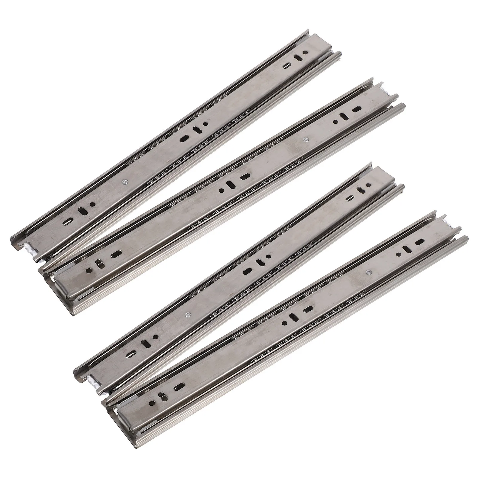

4Pcs 3 Fold Drawer Slides Side Mount 14 Inch Heavy Duty Metal Rails for Office Desk Dresser Cabinet Sliding Track