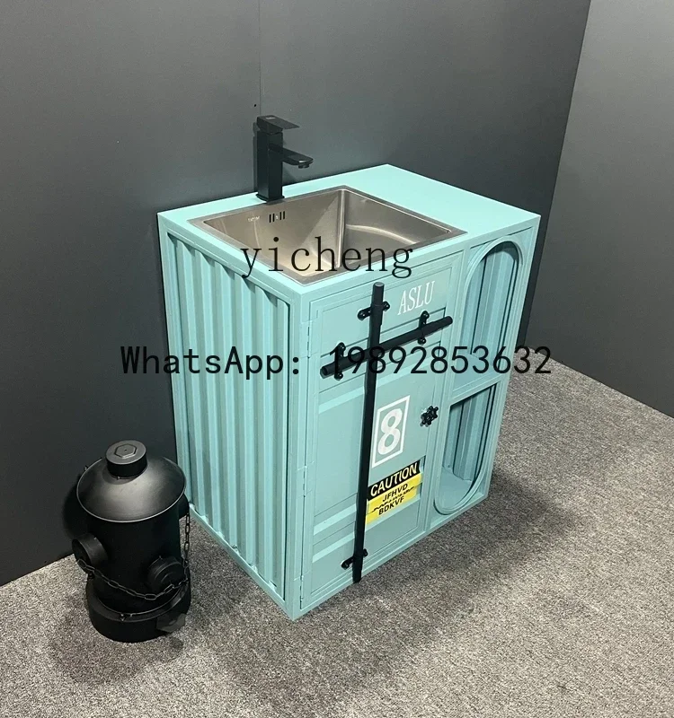 Lavabo de acero inoxidable de estilo Industrial B1, recipiente para lavabo, tipo suelo Simple Retro