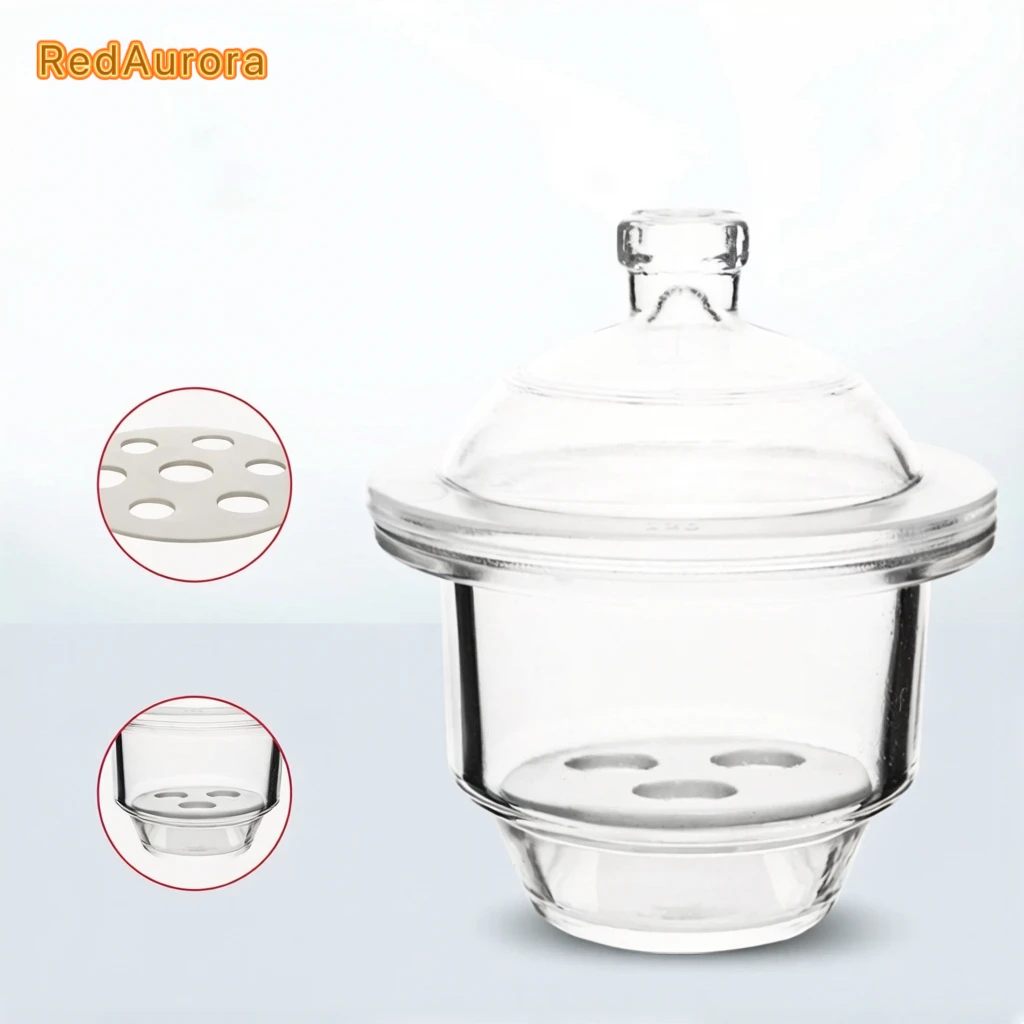 120mm Vacuum/Normal Desiccator Transparent / Brown Glass with Ground - In Stopcock Porcelain Plate Lab Drying Equipment-HUAOU