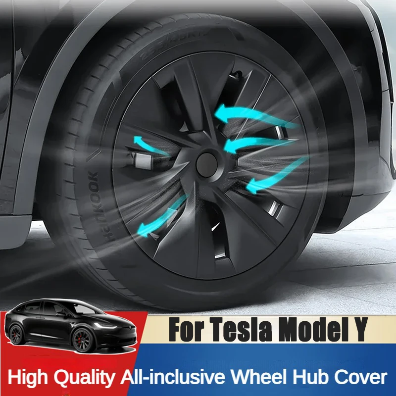 

19 Inch Hub Cap for Tesla Model Y 2021-2023 Wheel Hubcap Performance Replacement Right&Left Wheel Cap Full Rim Cover Accessories