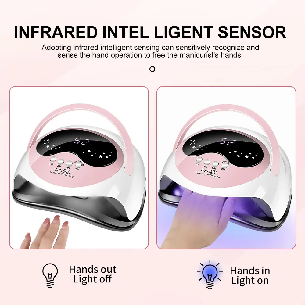 المهنية الأشعة فوق البنفسجية LED مسمار الفن مصباح مجفف مع 4 توقيت وأجهزة استشعار تلقائية LCD مجفف شاشة كبيرة لتجفيف هلام مسمار أدوات الرسم