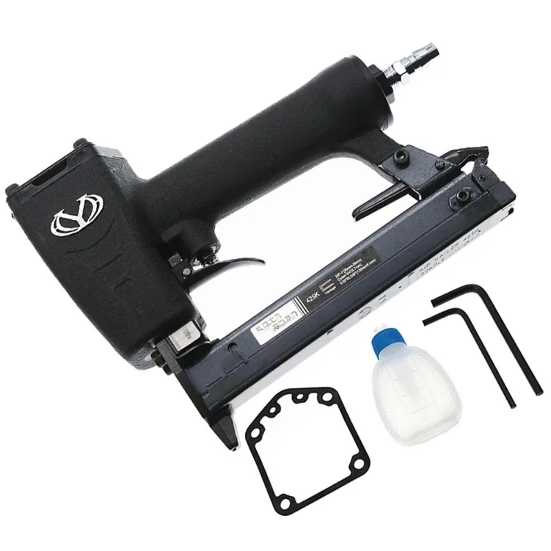 425K Pneumatic Nail Gun Woodworking Iron Woven Rattan Furniture Aluminum Tube 6MM Narrow Crown Stapler Rivet Tool 10-25MM Nail