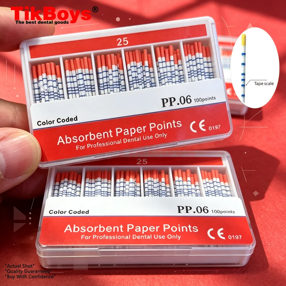 PP04 45-80 15-40# Dental Absorbent Paper Points Sterile Mixed Size Root Canal Endodontic Paper Tips Dentistry Filling Materials