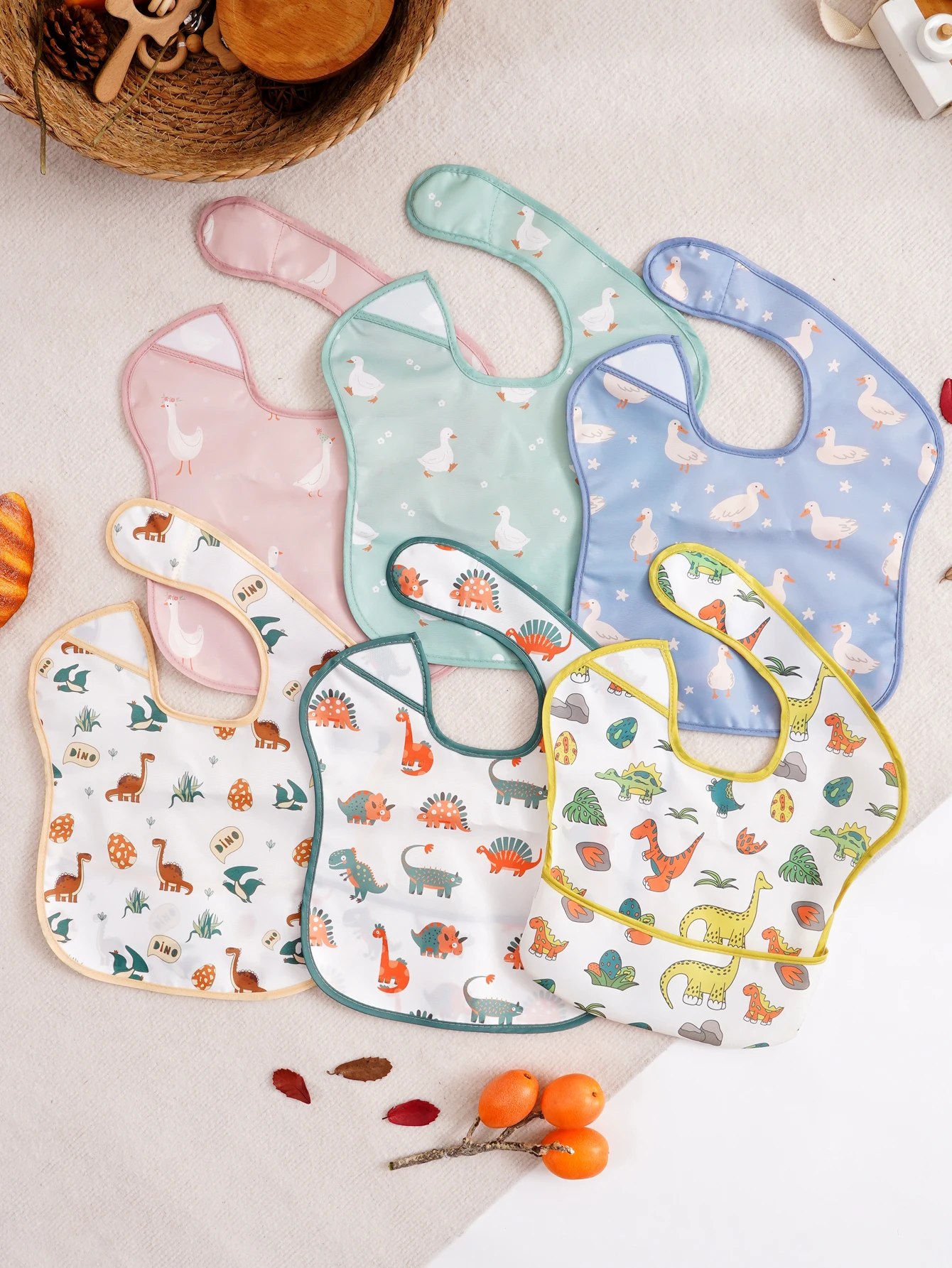 

3 Pack Baby Bibs with Reversible Pocket, SuperBib Baby and Toddler for 6-24 Months, Essential Must Have for Eating