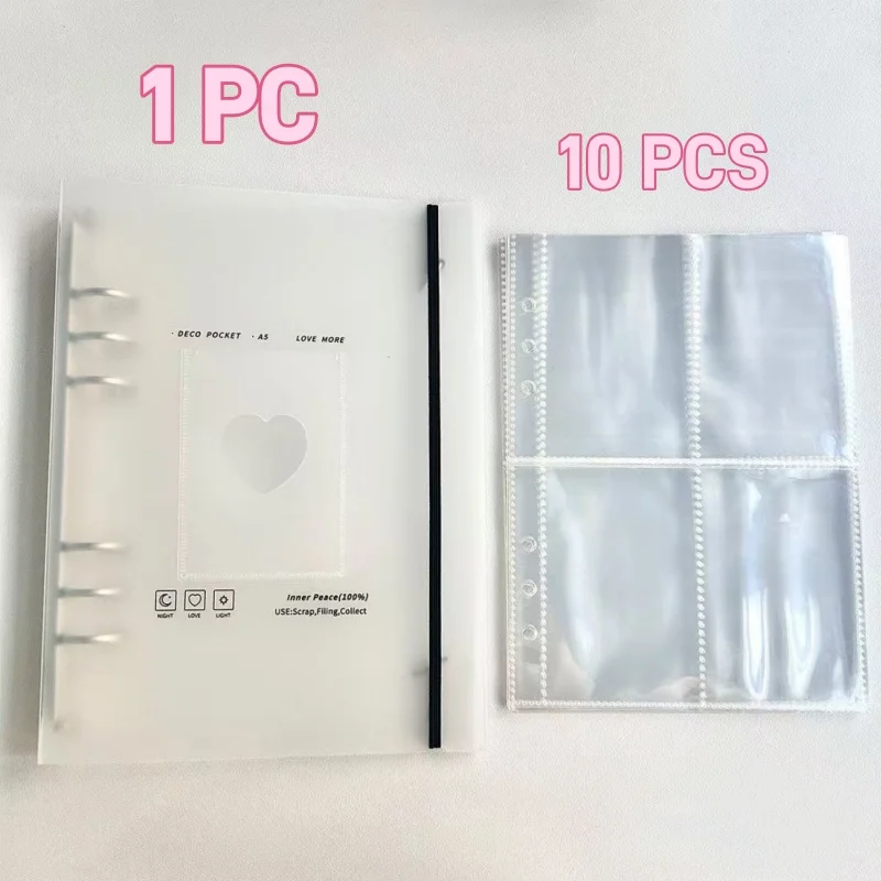 A5 Kpop Photocard Holder Binding Photo Cards Holder in Polaroid Album Book 3 Inches Heart Photo Card School Stationery Binder