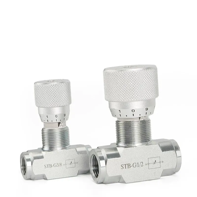 STB G1/4 G3/8 G1/2 G3/4 G1 Bi-Directional Flow Restrictor Hydraulic Valve Carbon Steel Flow Control Valve for Hydraulic