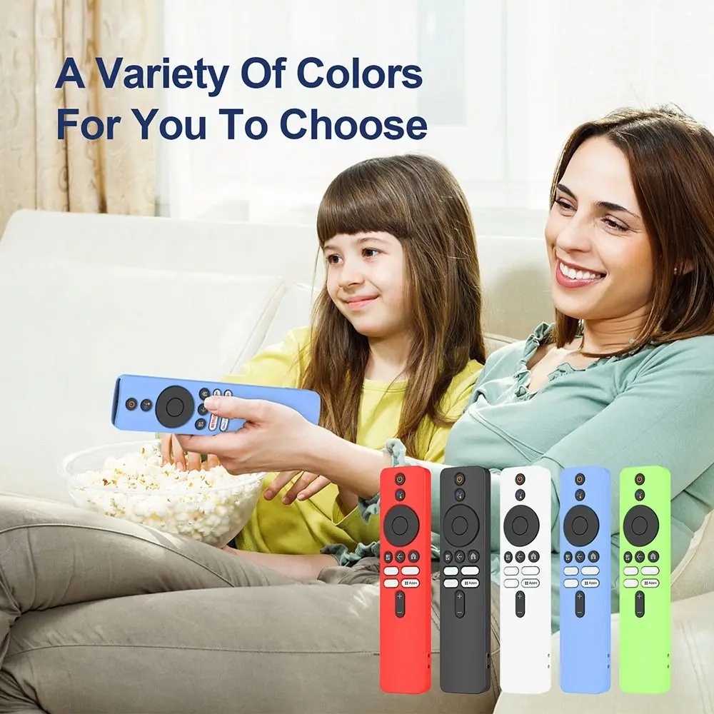 Protective Case Remote Control Case Silicone Plain Color TV Remote Cover Shockproof for Xiaomi TV Box S (2nd Gen)