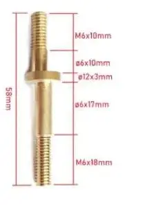 10pcs Copper Shaft 6*6*58MM,Offset Bar,Power Conducting Rod,Brass Conducting bar for power feed carbide,China WEDM parts