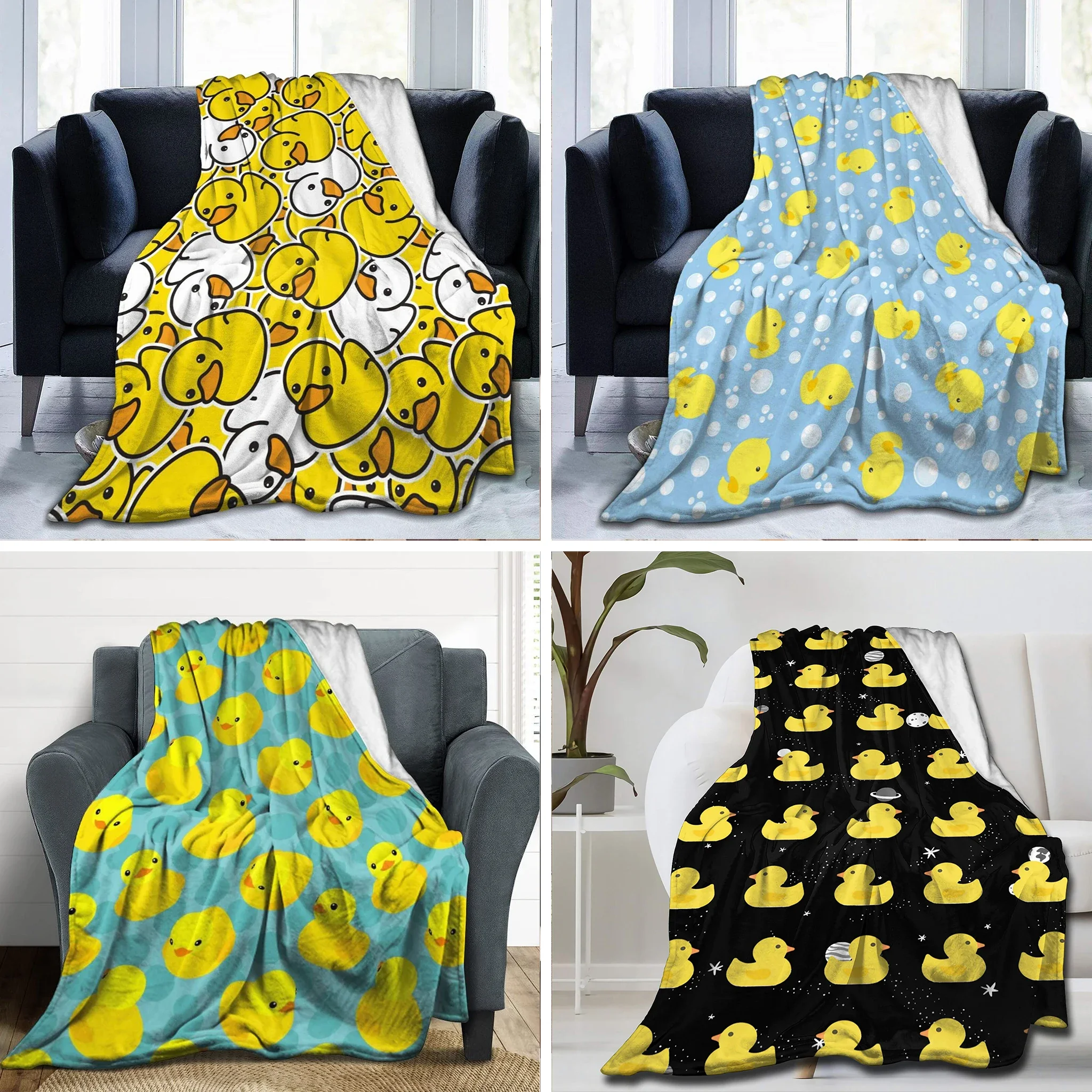 

Duck Blanket, Cute Warm Fleece Blanket for Girls, Boys, Kids, Adults, Unisex Soft Cozy Throw Blankets for Couch Home Bed Sofa