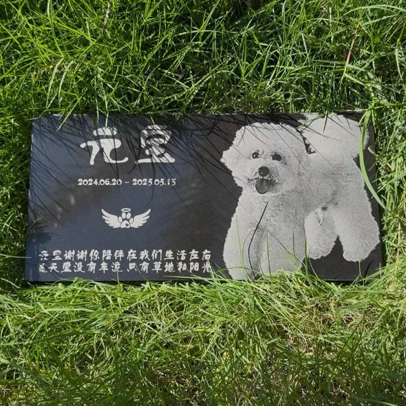 Pet tombstone animal monument cat dog shadow carving 100 natural stone granite rock carving free engraving sacrificial stone