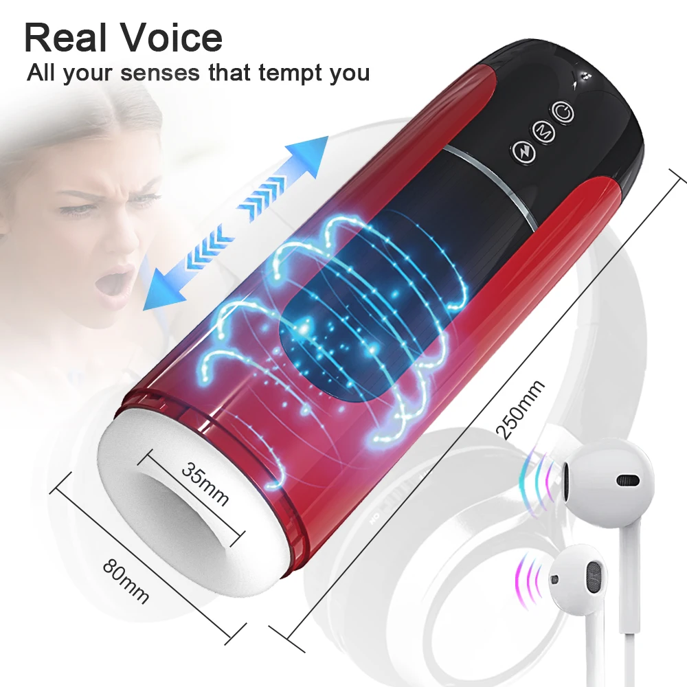 New Automatic Male Masturbator Inner Telescopic Vibration Blowjob Masturbation Cup Sex Toys for Men Adult Goods IPX7 Waterproof