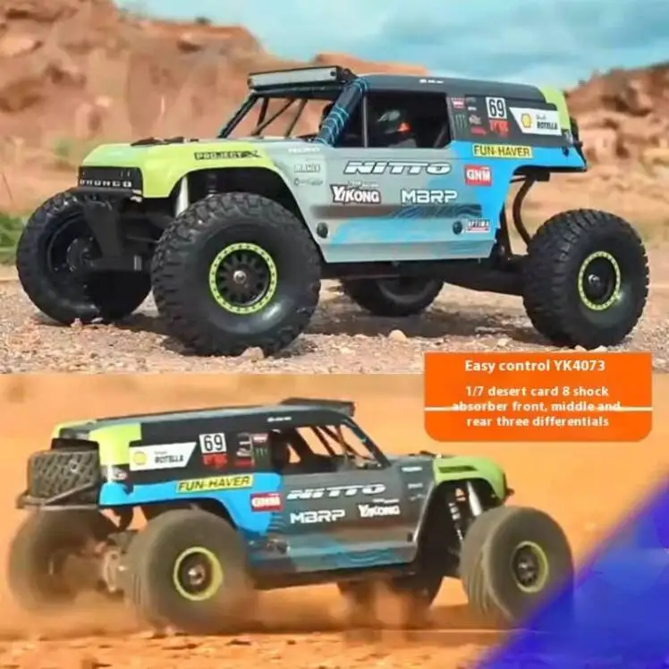 Yk4073 Pioneer Desert Card 1/7  Tb7 Remote Control Electric Model Vehicle Off Road Vehicle 4wd Short Card Toy For Children Gift