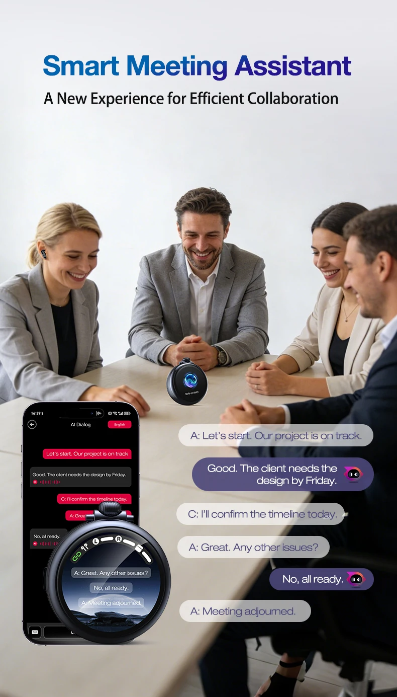 2026 Neueste ZNP Kabellose KI-Übersetzer-Ohrhörer Emotionale Begleitung Besprechungsassistent Reiseübersetzung Bluetooth-Ohrhörer N03 – Detail 5