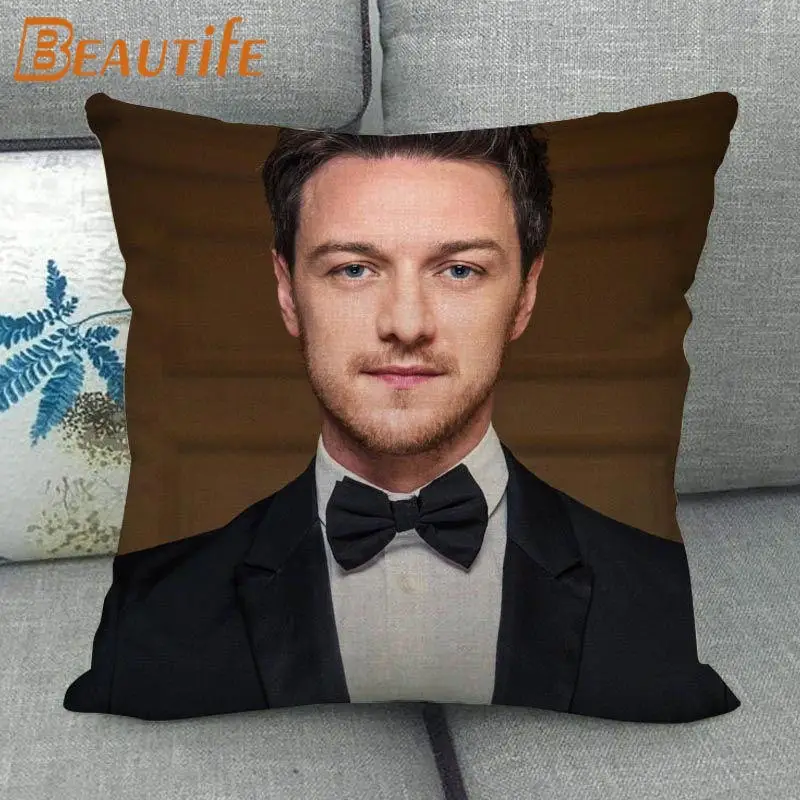 Nuovo arrivo James McAvoy federa camera da letto copertura decorativa per la casa 45x45cm federe con cerniera quadrata tessuto di lino di cotone non