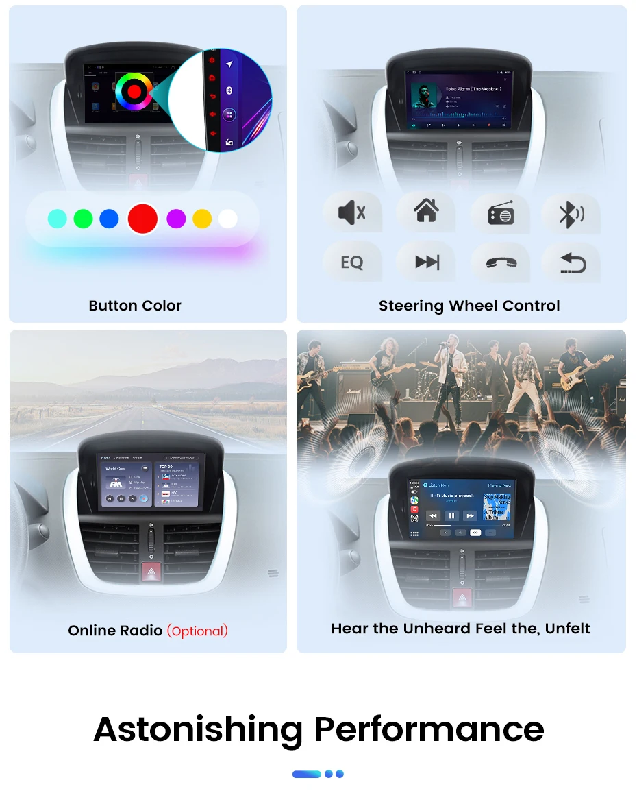 Junsun 7" Wireless CarPlay Android Auto Car Radio for PEUGEOT 207 207CC 2006 2007-2015 Multimedia Wireless Apple CarPlay Smart Intelligent Systems IPS Touch Screen Stereo Video Player 2 Din Autoradio Head Unit Navigation BT GPS 4G WIFI FM AM DSP RDS SWC