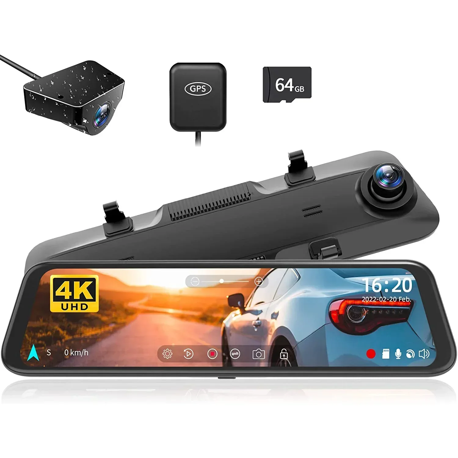 WOLFBOX G850 Front and Rear 4K Dash Cam Car Camera WDR 1080P Dash Camera for Car FOV170 Car Dvr GPS Night Vision 24H Parking image 3