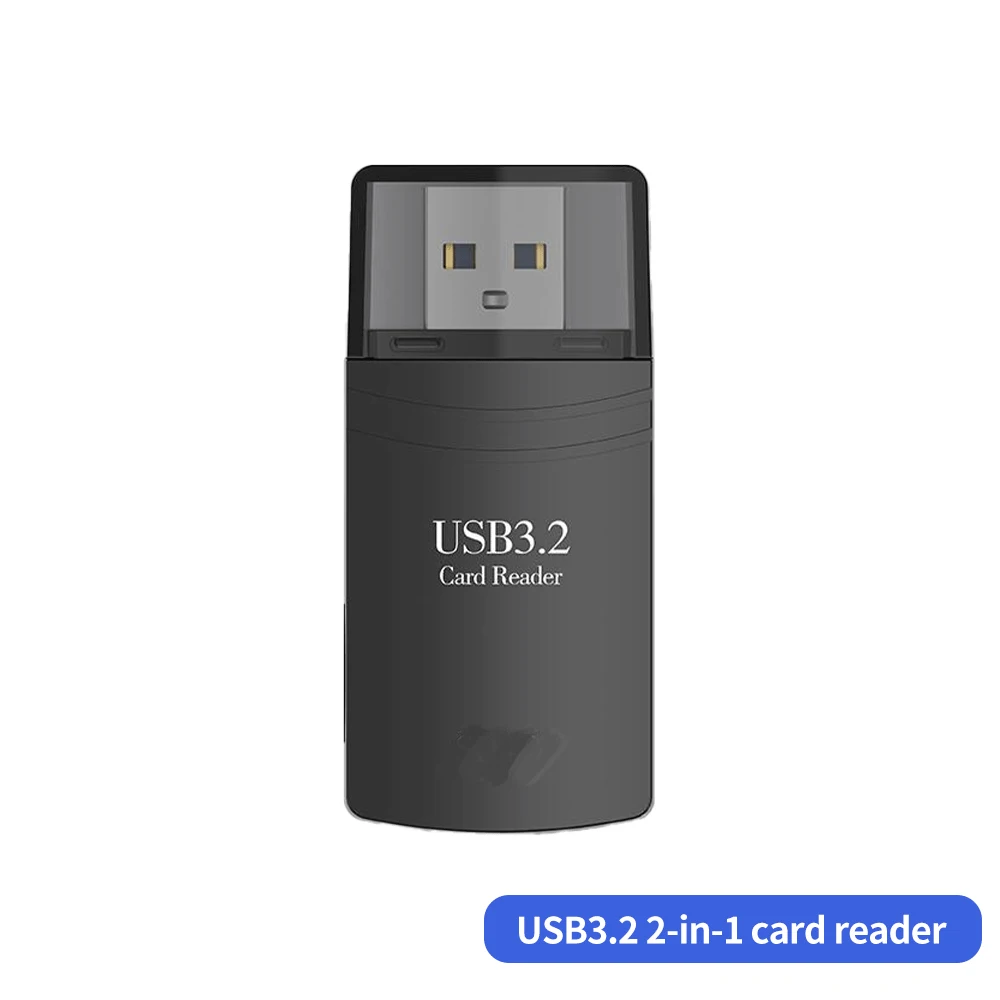 High Speed USB 3.2 Memory Card Adapter Mini 2 in 1 TF SD Card Reader Smart Cardreader Convertor for PC Laptop Accessories