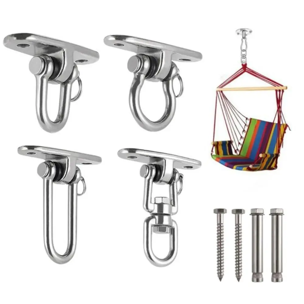 Set di grucce per altalena rotanti a 360 gradi Set di ganci per sedie amaca resistenti in acciaio inossidabile 304 Staffe per appendere montaggio a parete a soffitto