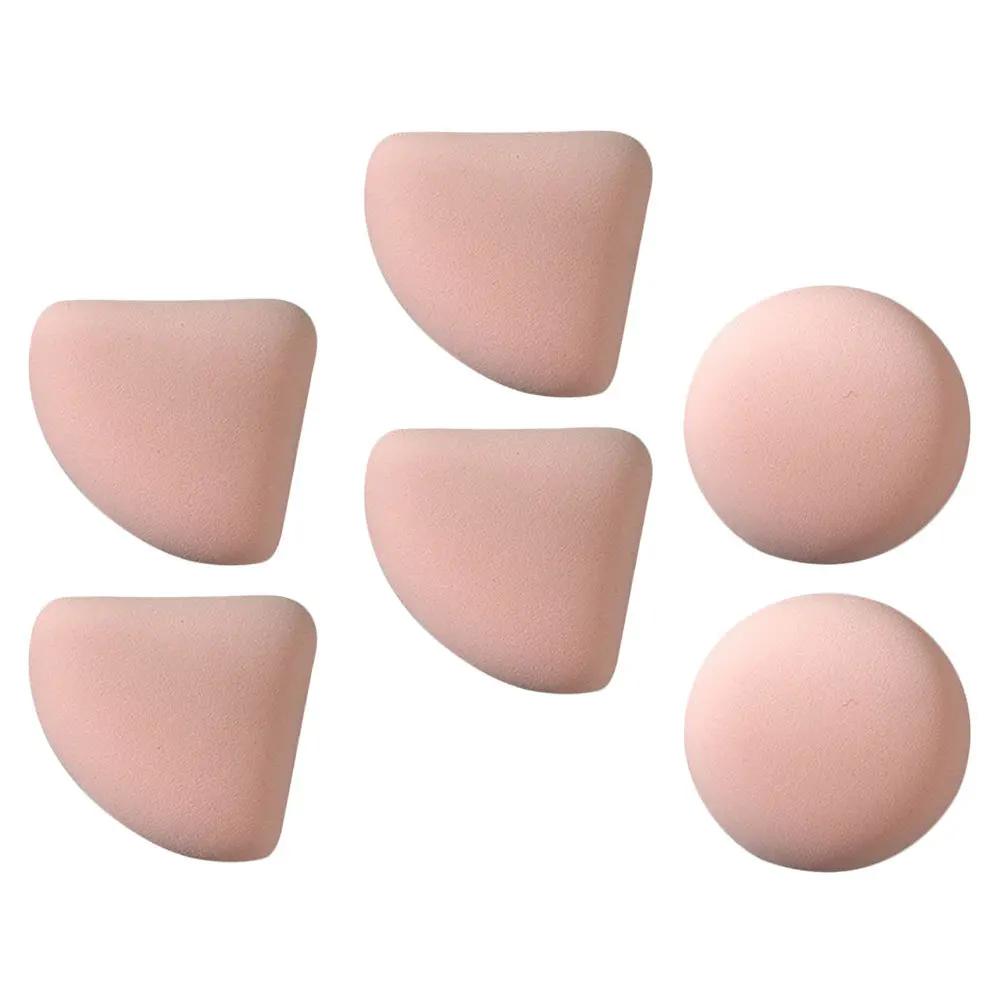 Soffio di bellezza portatile per soffio di trucco durevole a doppio uso a forma di ventaglio da 6 pezzi per polvere compatta