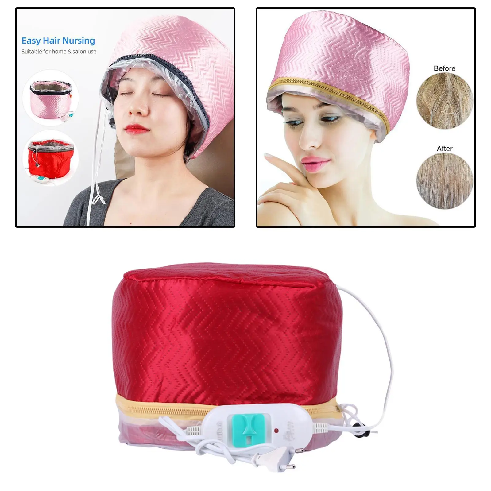 Women Hair Steamer Cap Dryers Thermal Treatment Hat Beauty SPA Nourishing Hair Styling Electric Hair Care Heating Cap EU Plug