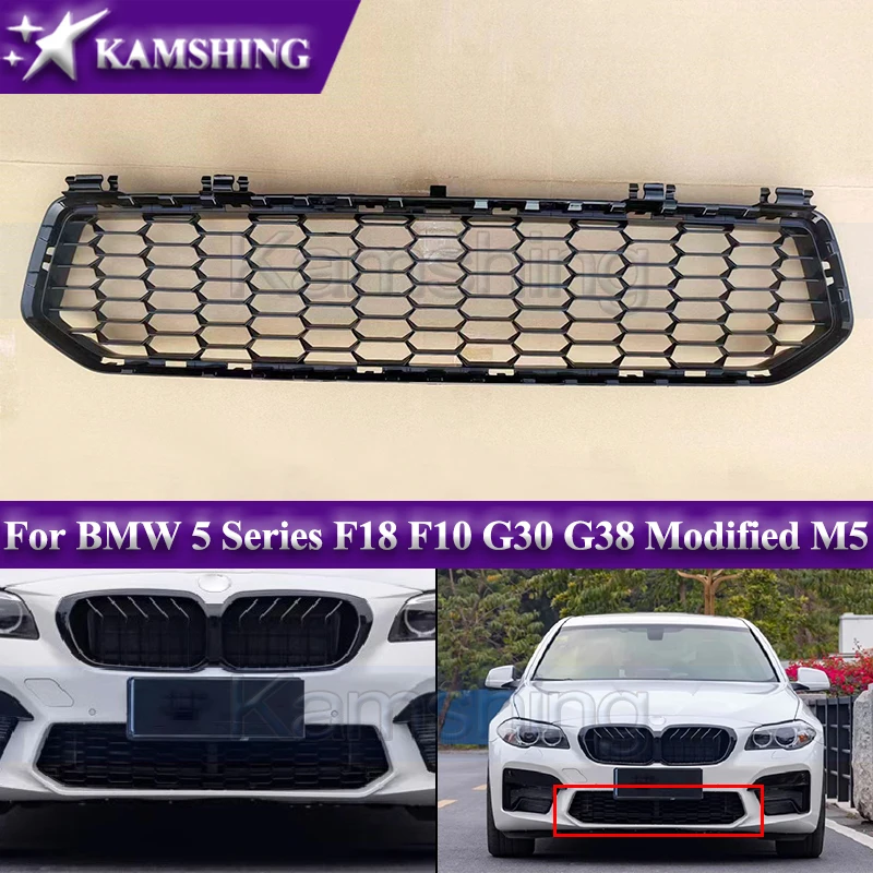 

Kamshing Front Bumper Lower Grille Mask Radiator Grill For BMW 5 Series F18 F10 G30 G38 Modified to M5 Style Racing Grills