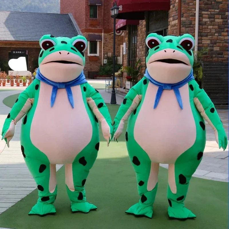 Christmas Disfraz Mascot Frog Cartoon Doll Costume Inflatable  Adult Walking Performance Clothes Toad Gas Model Funny Decoration