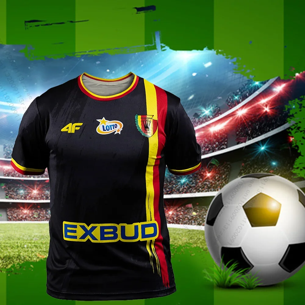 

Новое поступление, 26/25 польский футбольный мужской трикотаж, польский дышащий Korona Kielce, футбольный спортивный тренировочный матч для мальчиков, специальный трикотаж