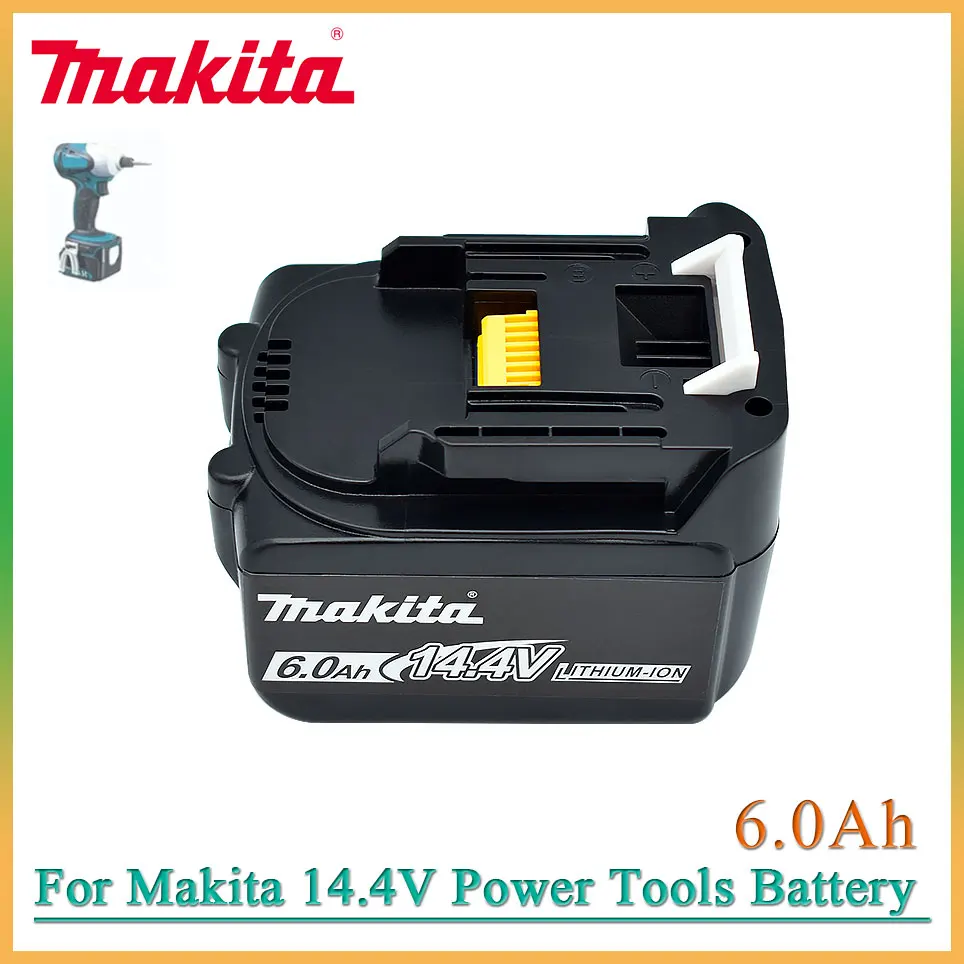 Original Makita 6000mAh 14.4V Rechargeable Li-ion Battery For Makita 14V Power Tools 6.0Ah Batteries BL1460 BL1430 1415 194066-1