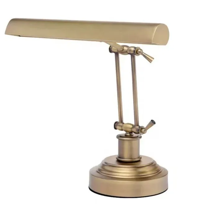 

Luxury LED Piano Lamp Table Light 220V 110V US UK EU AU Plug 14" Adjustable Piano Bankers Desk Light with Dimmer in Satin Nickel