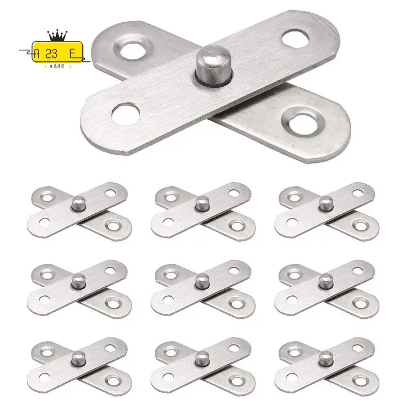 

A23E-10 шт. Петли для дверей сараев и кухонных шкафов, вращающиеся на 360 градусов, из нержавеющей стали, 57x16 мм