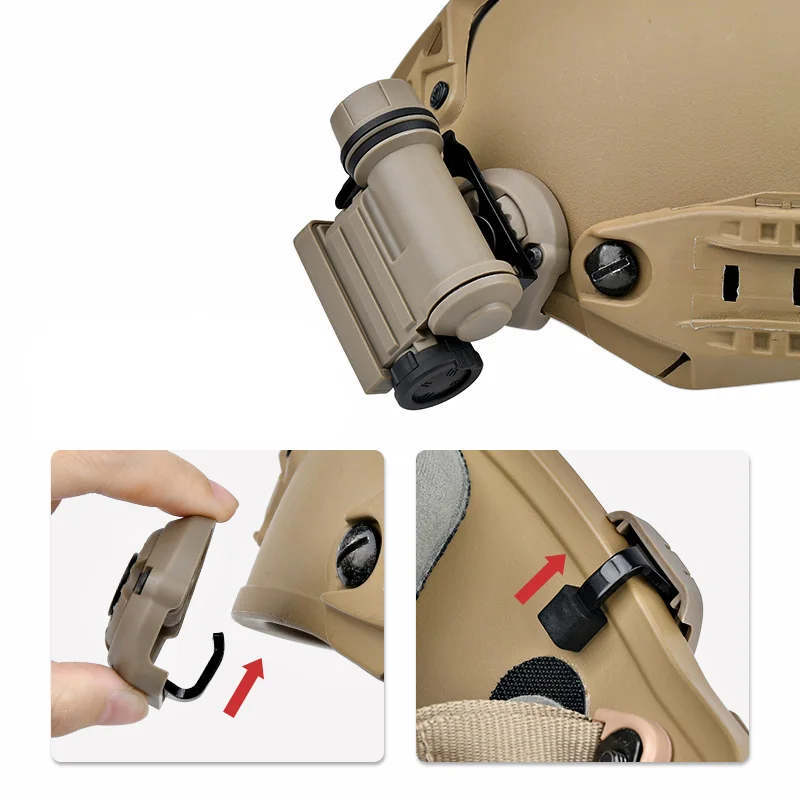 WADSN Sidewinder 2 FAST Wielofunkcyjna Lampka na Hełm - Czerwono/Niebieska IR i Biała LED Latarka Czołowa Stroboskopowa do Oświetlenia Taktycznego