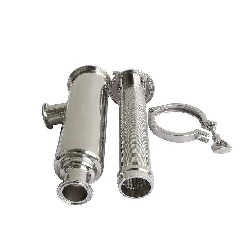 tri clamp hygienic 304ss 316L stainless steel sanitary side inlet entry filter strainer