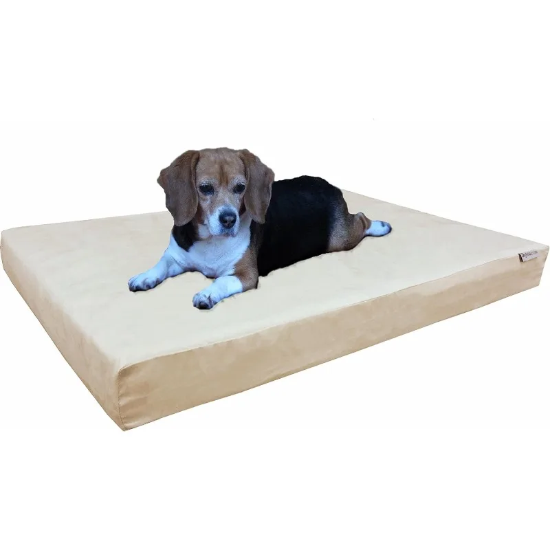 

Extra Large True Orthopedic Gel Memory Foam Dog Bed, Waterproof Liner and Durable Brown Cover,