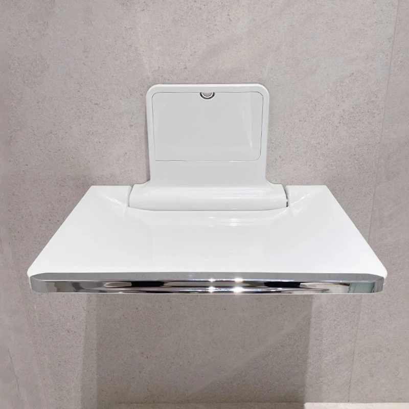 Light Luxury Wall-mounted Bathroom Seats Shower Chair Toilet Barrier-free Bath Chair Home Foldable Plastic Shoe Changing Stool