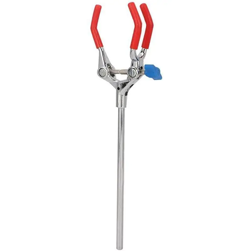 A53Q-3X Lab Clamp 28Cm 3 Prong Finger Style Rubber-Coated Head Laboratory Clamp Multifunctional Condenser Beaker