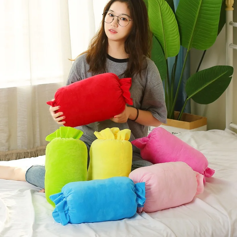 20x30cm Kleurrijke Snoep Knuffels Kussen Zachte Simulatie Poppen Nekkussen Gevuld Voedsel voor Jongens Meisjes Festival Geschenken