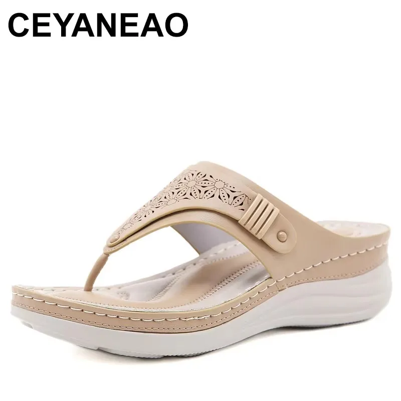 

2025 Fashion Women's Summer Open Toe Comfy Sandals Super Soft Wedge Low Heels Shoes Thick Bottom Ladies Sandals