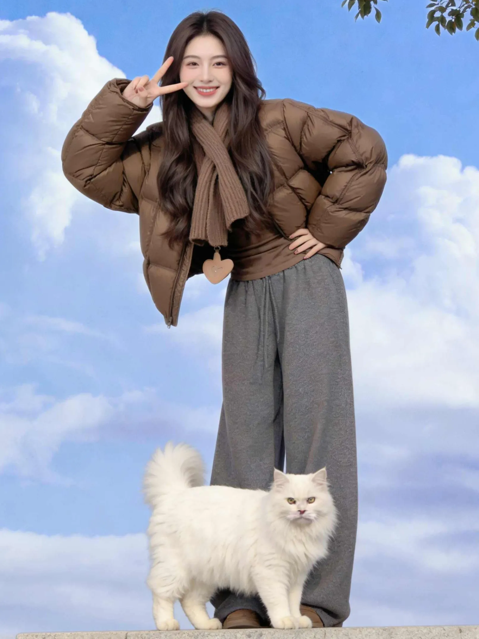 

Korean Sle Thiened Bread Coat Women's Winter New Commuter Cotton Jaet with Scarf Warmth Outerwear Casual Loose Fit