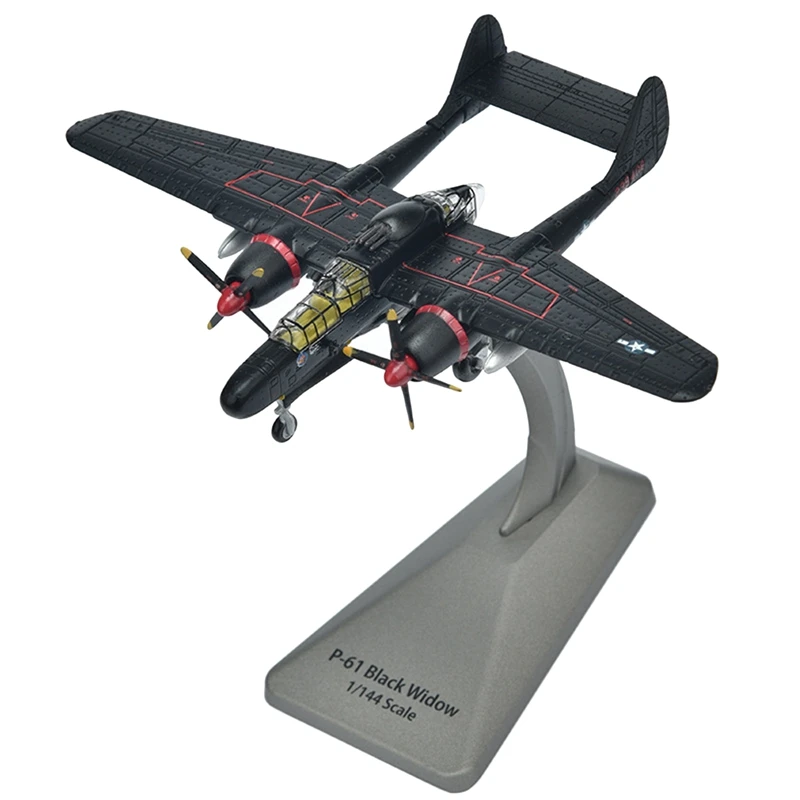 1/144 Scale P-61 Black Widow Reconnaissance Aircraft Model,Simulation Static Metal Plane Model For Collection Decoration