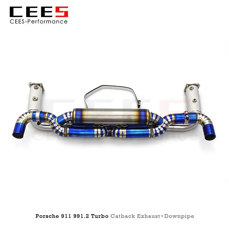 CEES Performance Tuning Catback for Porsche 911 991.2 Turbo S 3.8T 2017-2019  Exhaust Pipe Without Catalyst Downpipe