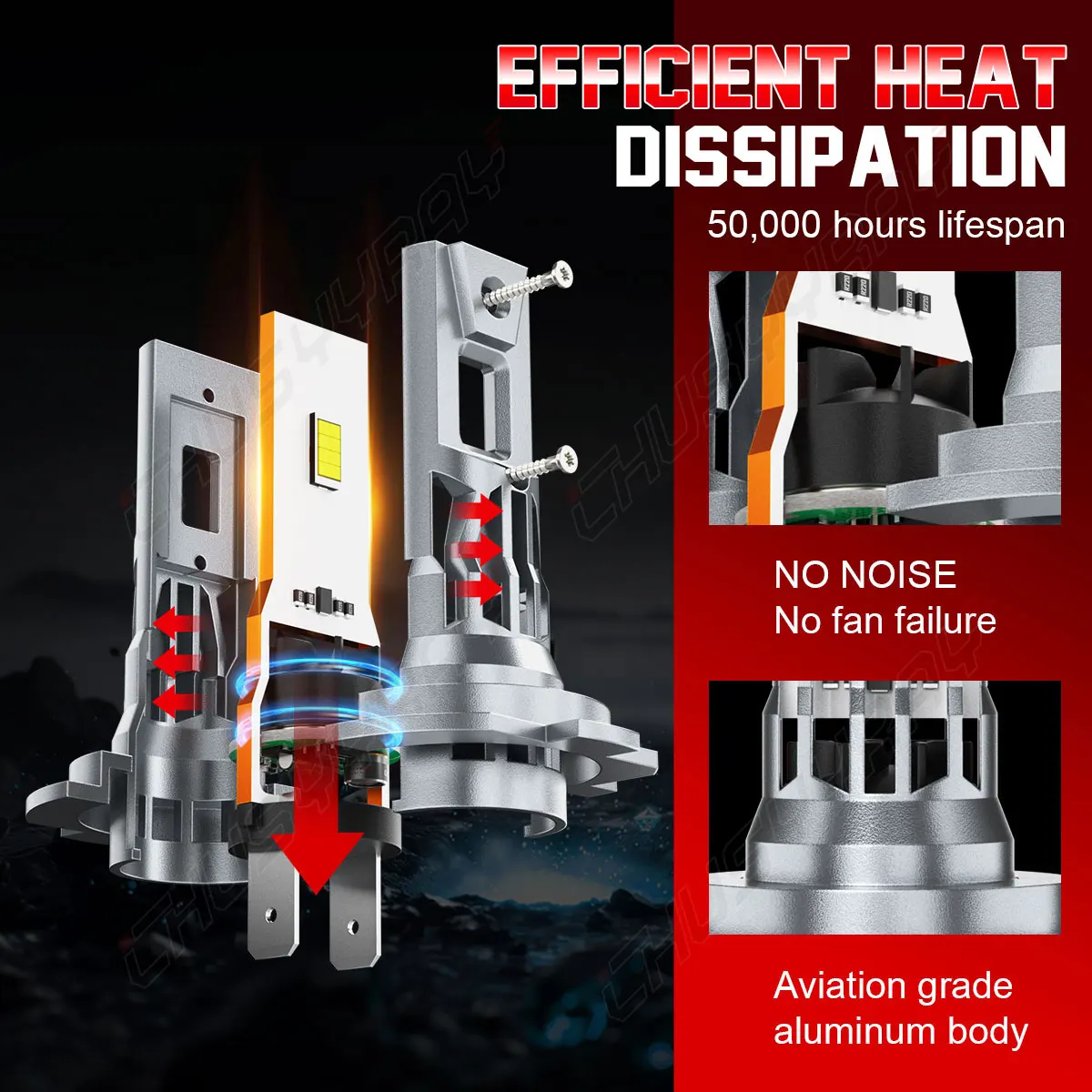 PCVBMLAUT Car lights LED Headlight 2x H7+2x H15 LED headlight bulbs White 6500K Bulbs Kit Car accsesories