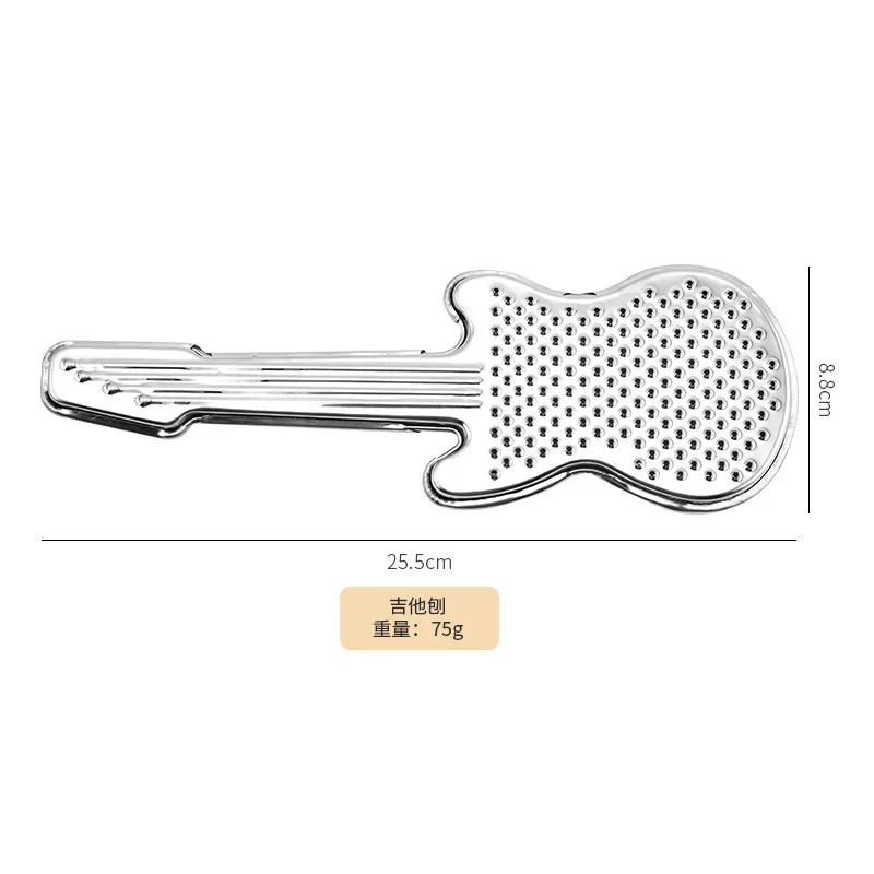 Raspador con forma de guitarra de acero inoxidable, pelador de patatas doméstico creativo, herramienta pequeña de cocina