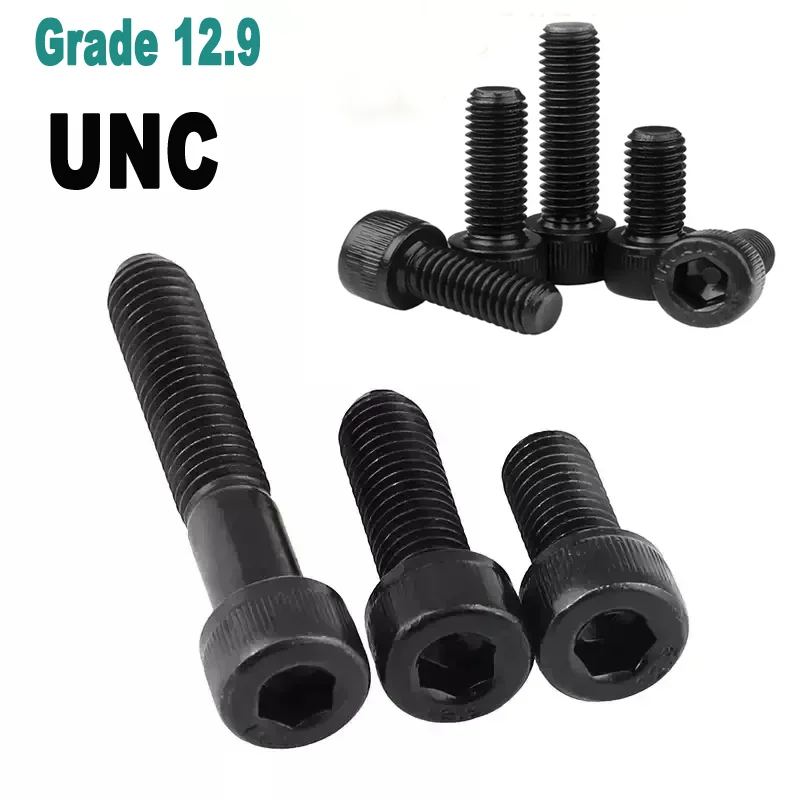

UNC Black Grade 12.9 Steel Hexagon Hex Socket Cup Head Screws 0#-80 2#-56 4#-40 6#-32 8#-32 10#-32 1/2-13 Cap Allen Head Bolt