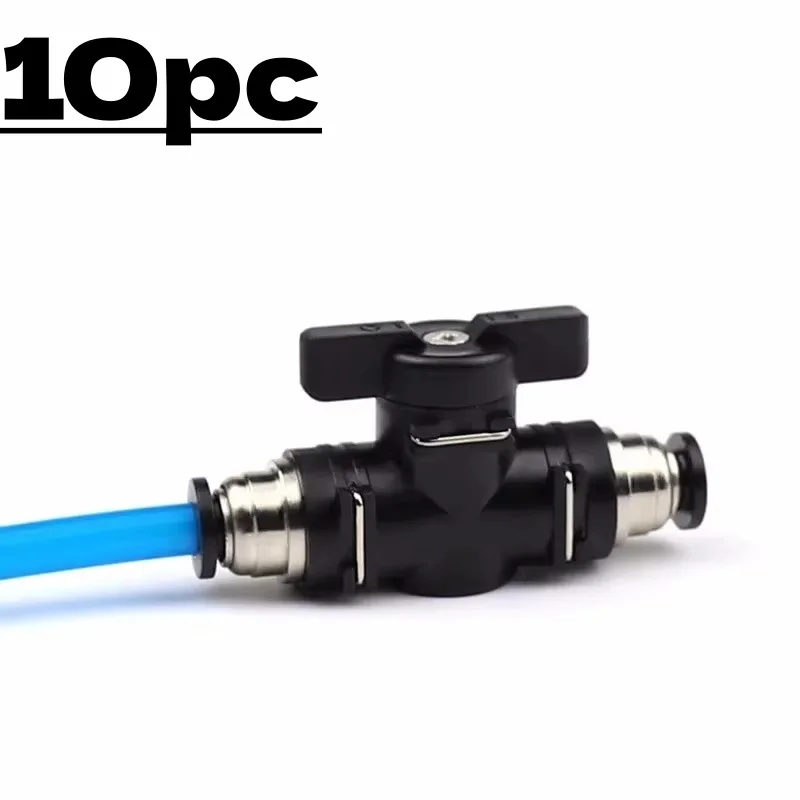 10pc Tracheal switch valve BUC manual valve pneumatic quick connector 4/6/8/10/12mm straight through valve water pipe ball valve