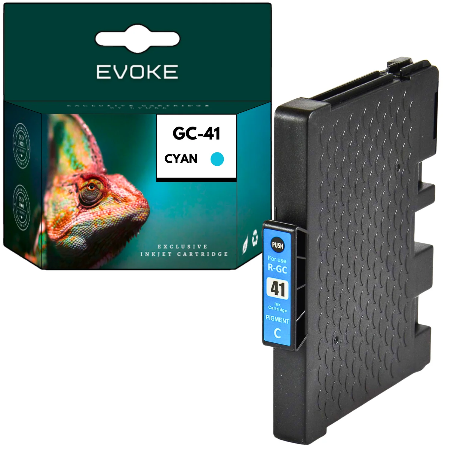 Evoke Compatibele Toner voor Ricoh Gc41 Gc-41 405762 Cyaan 32 ml 1630 Stron Aficio Sg2100N K3100Dn 3100Snw 3110Dn 3110Dnw 3110N 3110Sfnw 3120B Sf 3120B Sfn 3120B Sfnw 7100Dn; Lanier Sg3100Snw 3110Dn