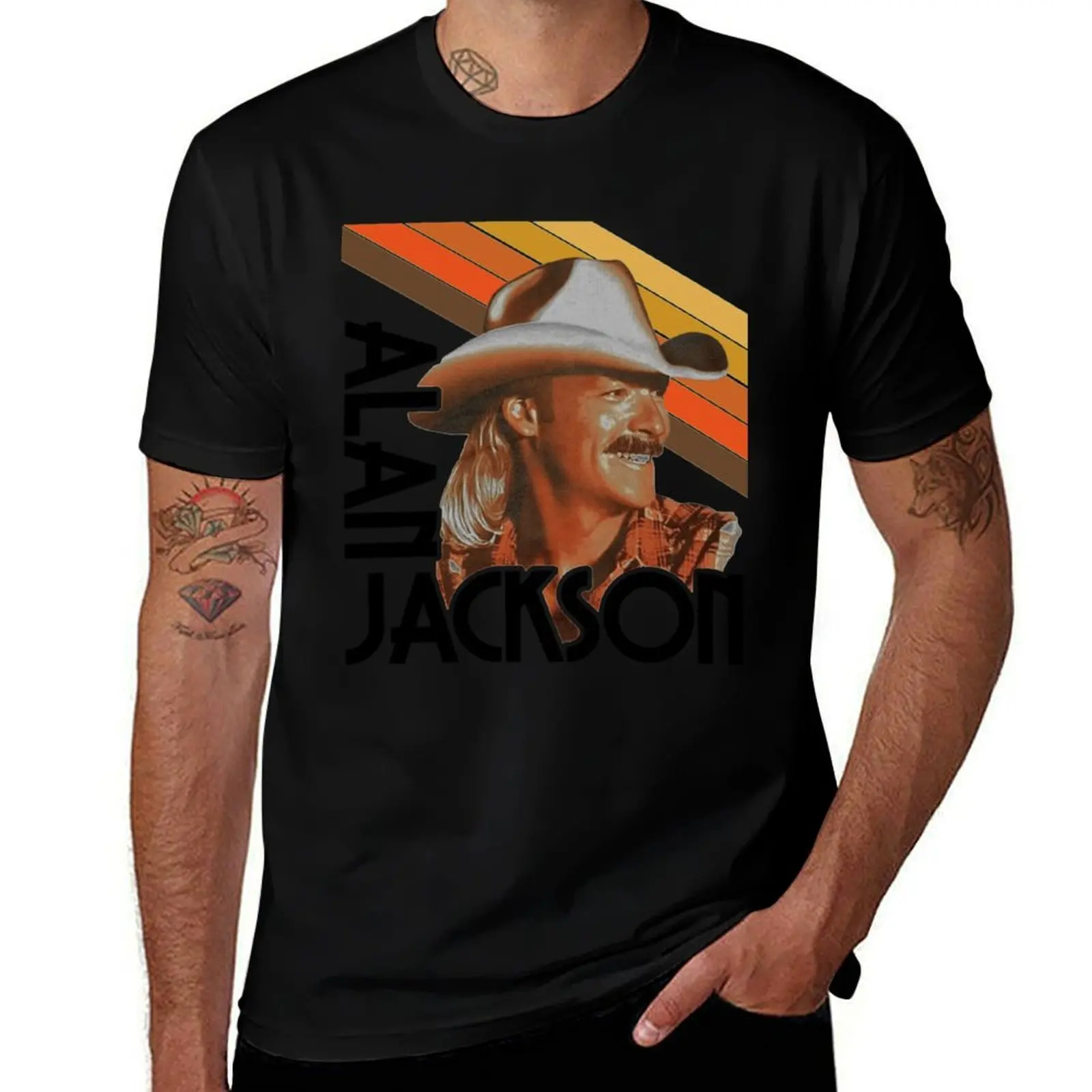 

Alan Jackson Retro Country FanArt Tribute Shirt T-Shirt t shirts cotton 100% t shirt personalised T-Shirt