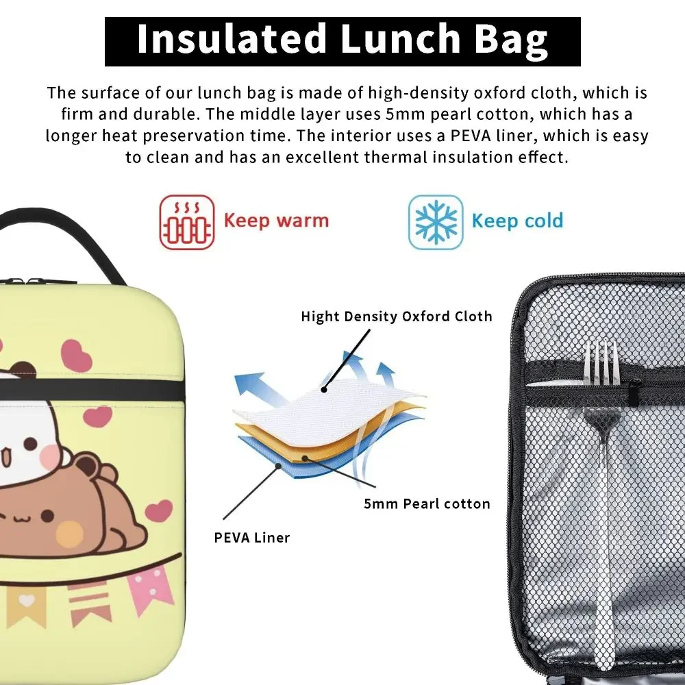 Scatole per il pranzo orso e Panda Bubu Dudu Love Product Lunch Food Box multifunzione Thermal Cooler Lunch Box per la scuola