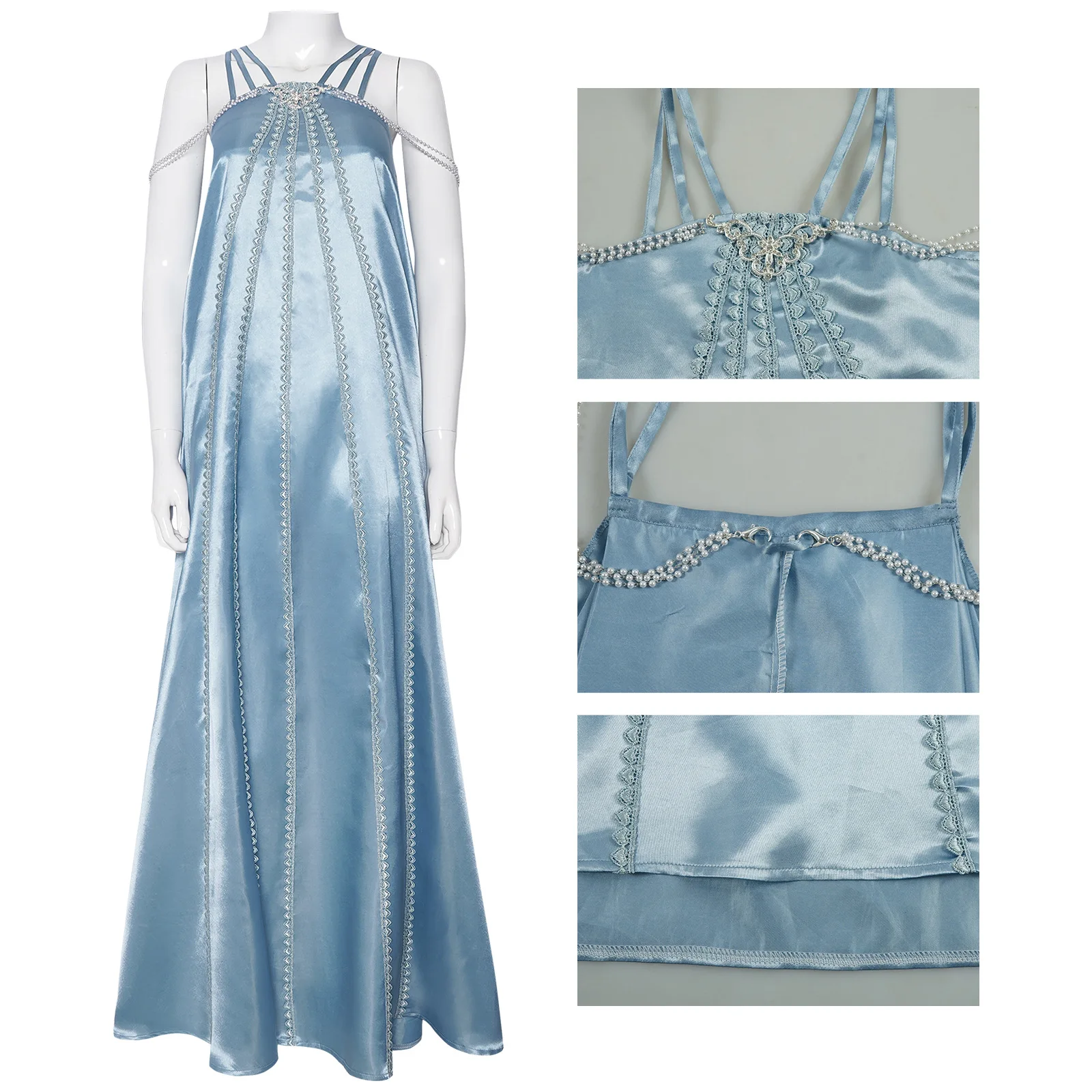 

Padme Cosplay Costume Blue Dress Halloween Carnival Party Clothing