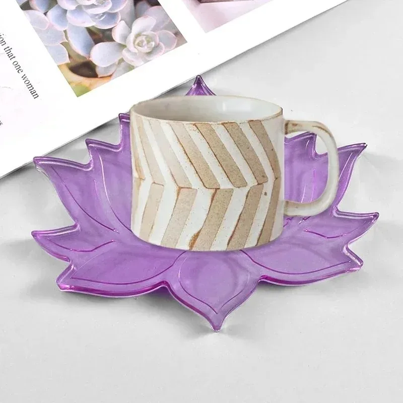 Lotus Flower Epoxy Resin Coaster Molds Set - 2026 Crystal Clear Silicone Mat DIY Crafts Cup Coaster Making Kit