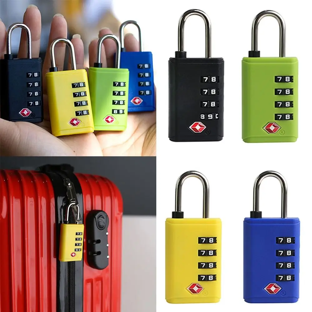 Portable TSA 4 Digit Combination Lock Anti-theft Security Tool Customs Password Lock Padlock Suitcase Luggage Coded Lock Travel